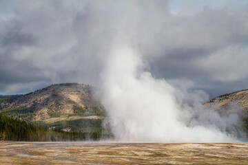 Fumée dans le parc de Yellowstone