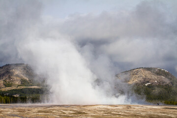 Fumée dans le parc de Yellowstone