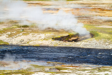 Fumée dans le parc de Yellowstone