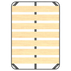 3D rendering illustration of a full size bed frame with large slats