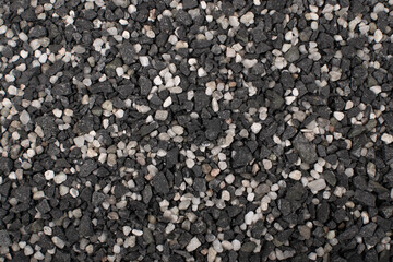 Gravel Pieces Mix Texture Background, Grey Coarse Sand Pattern, Granular Stones Mockup, Grit Sand