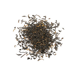 Black Tea Leaves Isolated, High Quality Black Tea Pile, Dry Organic Indian Drink, Black Tea Leaves on White