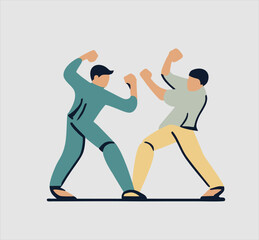 People fighting Vector Illustration, Hand Drawn. Illustration of sketch art of people fighting.
