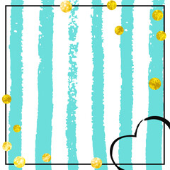 Gold Foil Texture. Golden Winter Paint. Turquoise