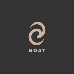 Vector Logo Illustration Goat Line Art Style.