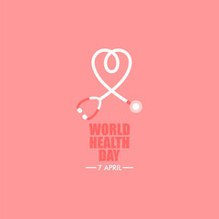 World Health Day heart and stethoscope design. IEPS 10 vector.