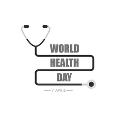 Vector Illustration of World health day concept text design with doctor stethoscope.