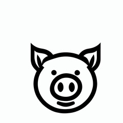 avatar cartoon pig icon isolated on white background