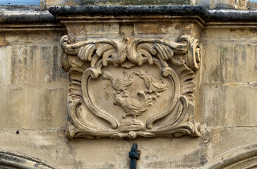 bas-reliefs carved on a facade of Heroes square in Arras, Northern France