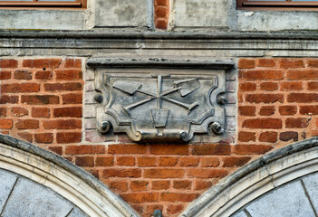 bas-reliefs carved on a facade of Heroes square in Arras, Northern France