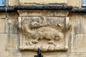 bas-reliefs carved on a facade of Heroes square in Arras, Northern France