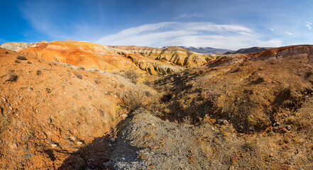Landscape of Kizil Chin, a place called “Mars” in Altay mountains