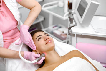Obraz na płótnie Canvas Cosmetic procedure, Hydro-dermabrasion, Skin care service, Rejuvenating facials, Resurfacing treatment