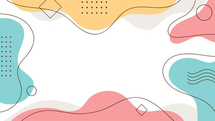 Abstract geometric background of fluid liquid and dynamic shapes. Wallpaper gradient with liquid shape. Illustration colorful template banner with soft curve and wave.