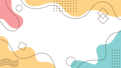 Abstract geometric background of fluid liquid and dynamic shapes. Wallpaper gradient with liquid shape. Illustration colorful template banner with soft curve and wave.