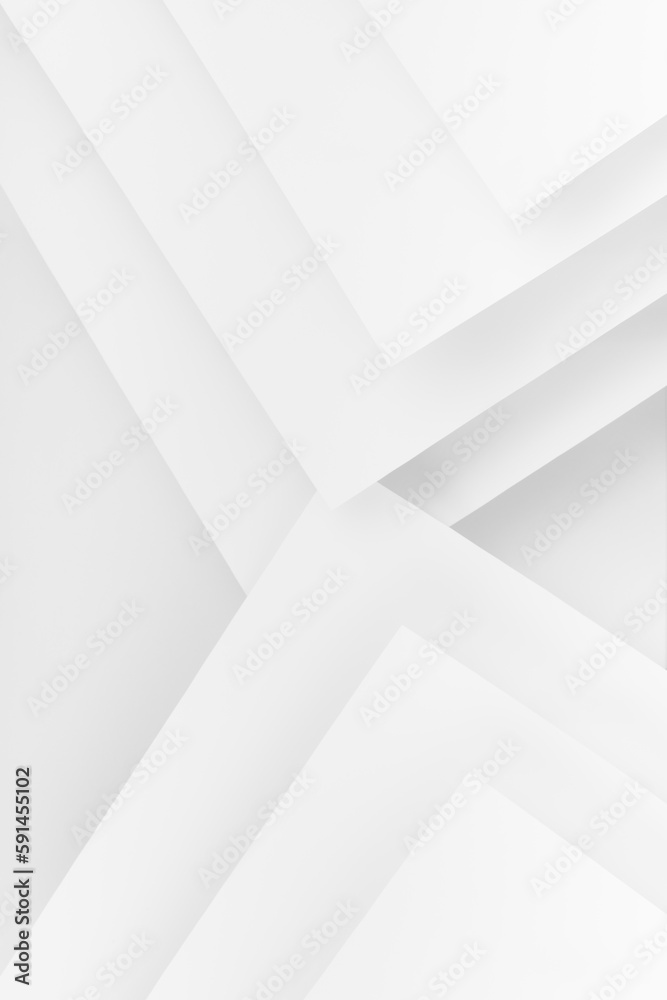 Poster abstract white background with soft light gradient pattern of stripes, corners of paper in minimal u