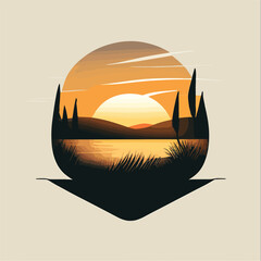 sunset in the mountains	
