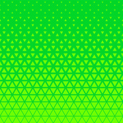 Lime green halftone triangles pattern. Abstract geometric gradient background. Vector illustration.