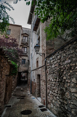 the narrow streets of medieval city of Cuenca, Spain