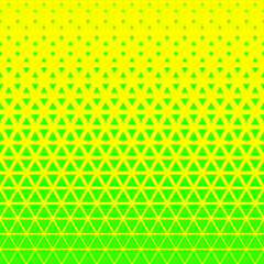 Yellow lime green halftone triangles pattern. Abstract geometric gradient background. Vector illustration.