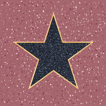 star on Holywood walk of fame with inversely terrazzo colors