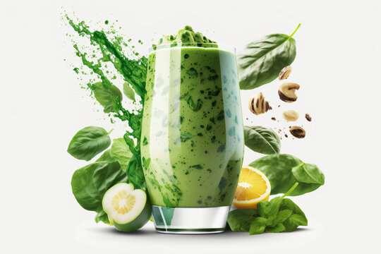 Green smoothie. Created with generative Ai technology.