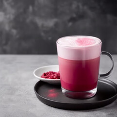 A glass of pink drink Generative AI