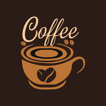 Hand drawn lettering  coffee design with quality elements. coffee is always a good idea on black background for print, banner, design, poster. Modern typography coffee quote.