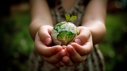 Naklejka na ściany i meble Earth Day is a global holiday that is celebrated annually on April 22. This day is dedicated to environmental protection and caring for the planet. People from all over the world p Generative AI