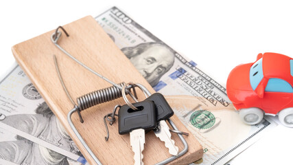 The keys to the door and the car are in the mousetrap. Banknotes, a car, a bunch of keys, a mousetrap - there is no such thing as a cheap car!