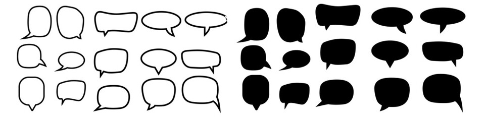 Speech bubbles icon vector set. massage icon vector set. chat symbol or logo.