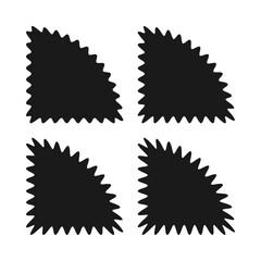 Wavy Edge Quarter Circle Icon Set