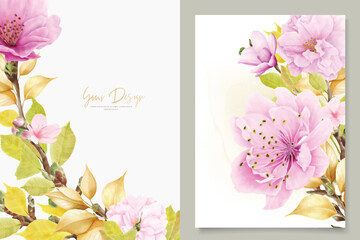 wedding invitation cherry blossom card design