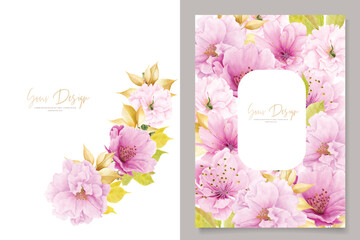 wedding invitation cherry blossom card design