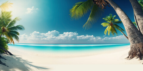 Obraz na płótnie Canvas Tropical beach. Created with generative Ai technology.
