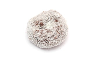 Donut isolated on white background. Sweet donuts with icing sugar.