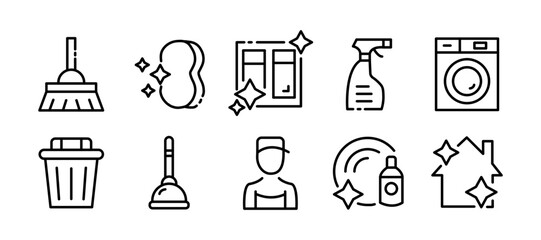Cleaning. Line icon, black, cleaning service. Vector icons