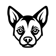Dog head vector illustration isolated on transparent background