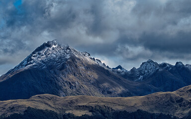 snow covered mountains