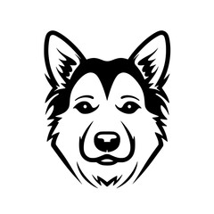 Dog head vector illustration isolated on transparent background