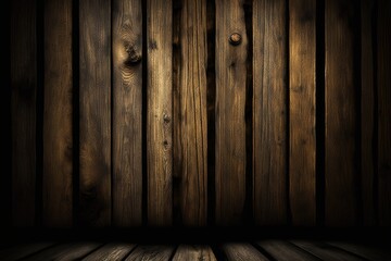 dark wood background with wooden flooring. Generative AI