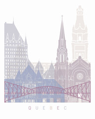 Obraz premium QUEBEC SKYLINE POSTER PASTEL