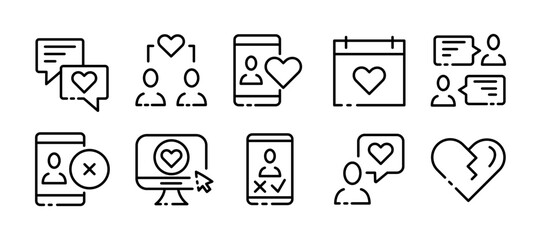 Find a couple. Line icon, black, find a soul mate. Vector icons.
