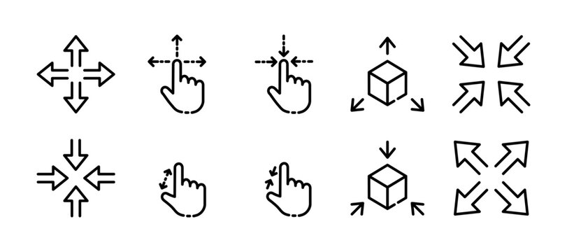 Control buttons. Line icon, black, office object. Vector icons.