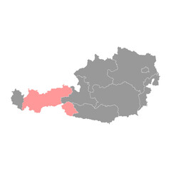 Tyrol state map of Austria. Vector illustration.