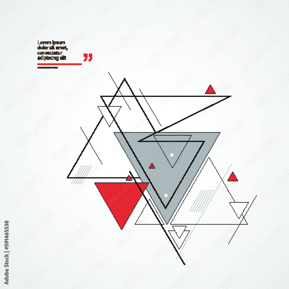 Poster Vector abstract geometric pattern. Triangular futuristic shapes cool pattern. Modern decorative background