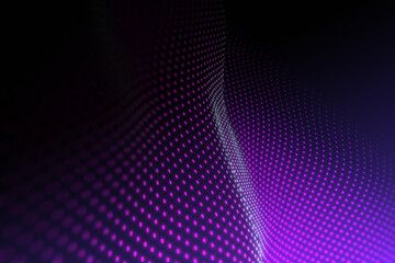 abstract wavy surface with lights pattern, high tech futuristic background