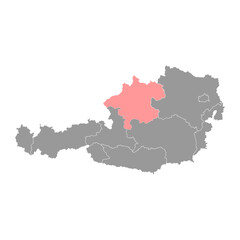 Obraz premium Upper Austria state map of Austria. Vector illustration.