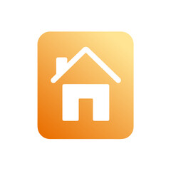 Fototapeta na wymiar Vector House Symbol, orange-yellow gradient