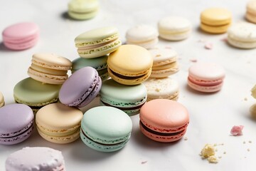 Obraz premium delicate macaron assortment with pastel colors and a variety of flavors